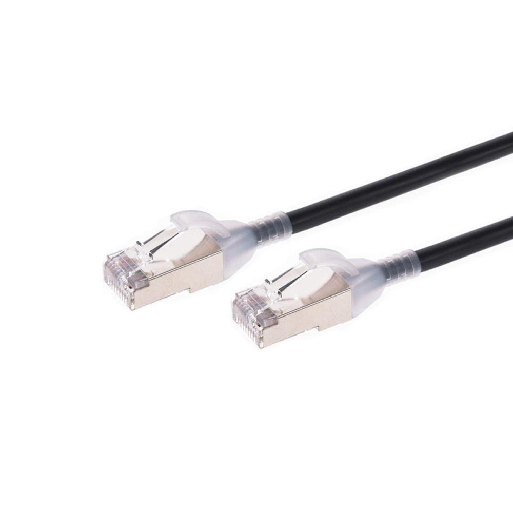 image:imageMonoprice Cat6A 3ft White Component Level Patch Cable Double Shielded SFTP 30AWG 10G CM Pure Bare Copper Snagless RJ45 SlimRun Series Ethernet CableBlack