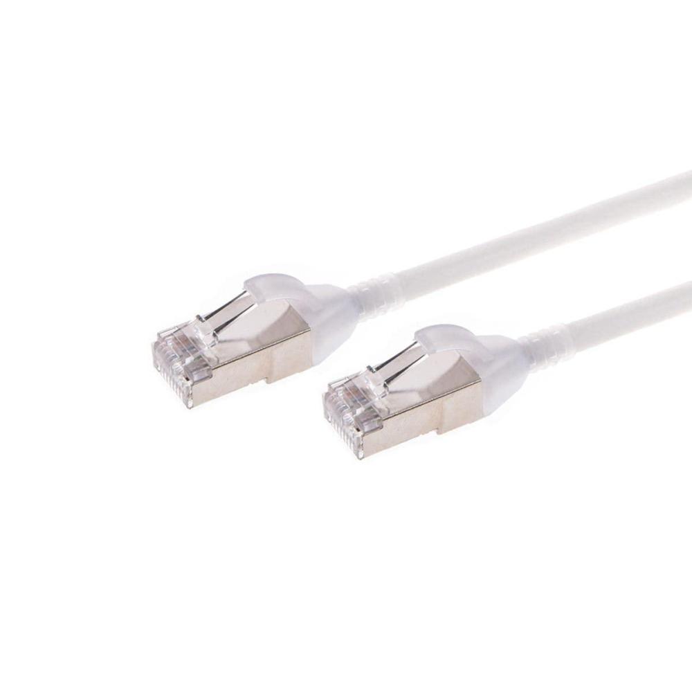 image:imageMonoprice Cat6A 3ft White Component Level Patch Cable Double Shielded SFTP 30AWG 10G CM Pure Bare Copper Snagless RJ45 SlimRun Series Ethernet CableWhite