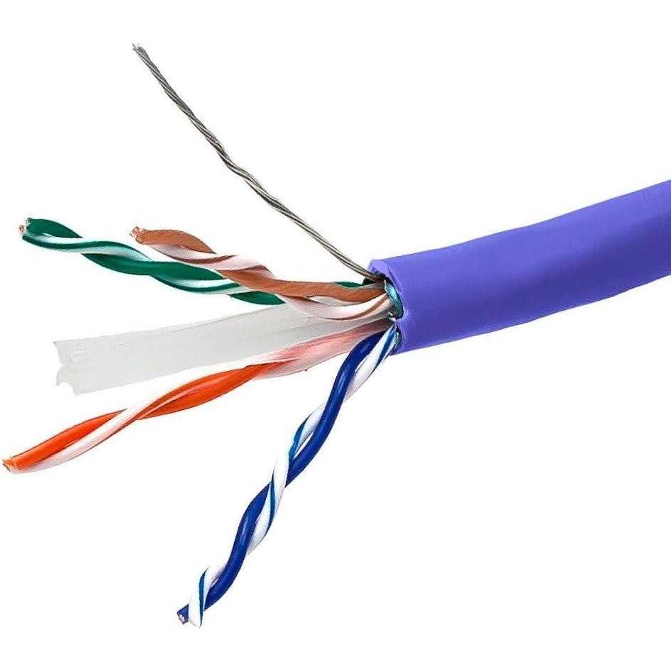 image:imageMonoprice Cat6A Ethernet Bulk Cable Network Internet Cord Solid 550Mhz FTP CMR Riser Rated Pure Bare Copper Wire 10G 23AWG No Logo 1000ft WhiteBlue