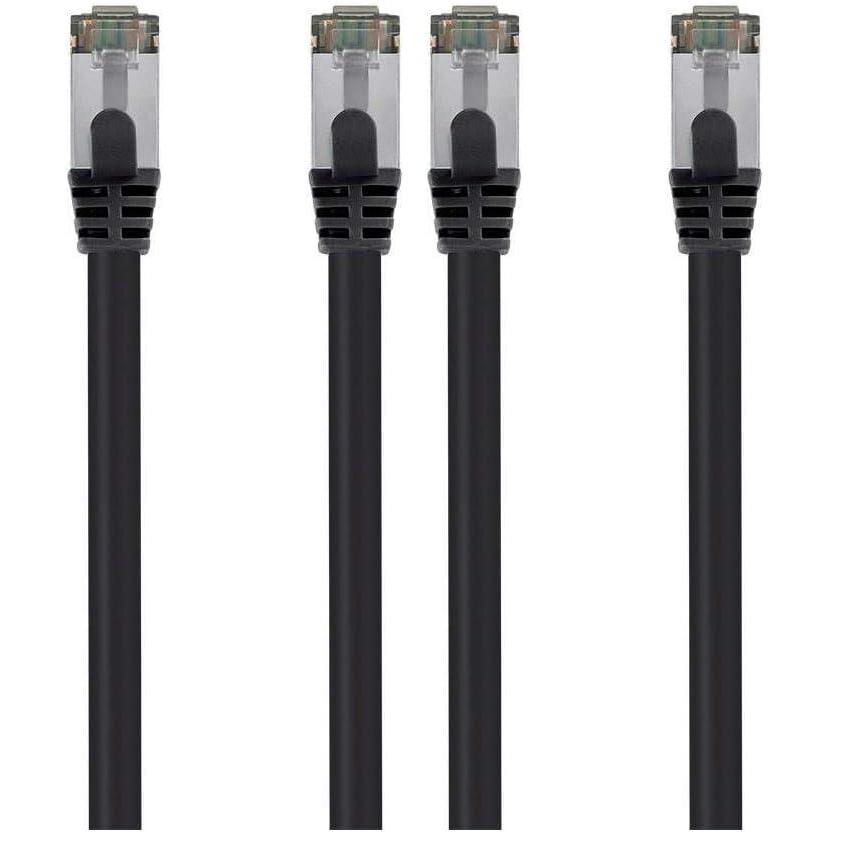 image:imageMonoprice Cat8 SFTP Ethernet Network Cable 2GHz 40Gbps PVC 26AWG 25 Feet Blue Entegrade Series Black1 Count Pack of 2