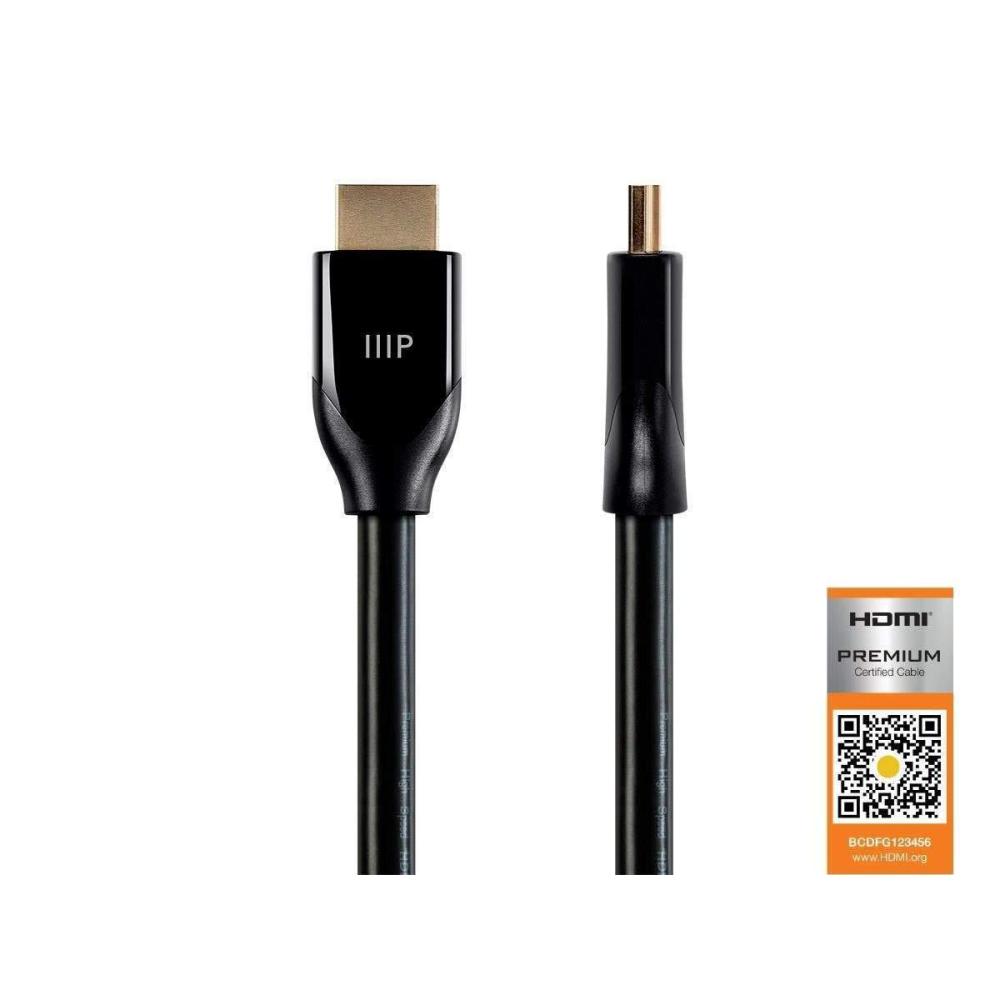 image:imageMonoprice Certified Premium HDMI Cable 4K60Hz HDR 18Gbps YUV 444 Dual Video Stream Compatible with DVD Player 28AWG 6 Feet Black1 Count Pack of 1