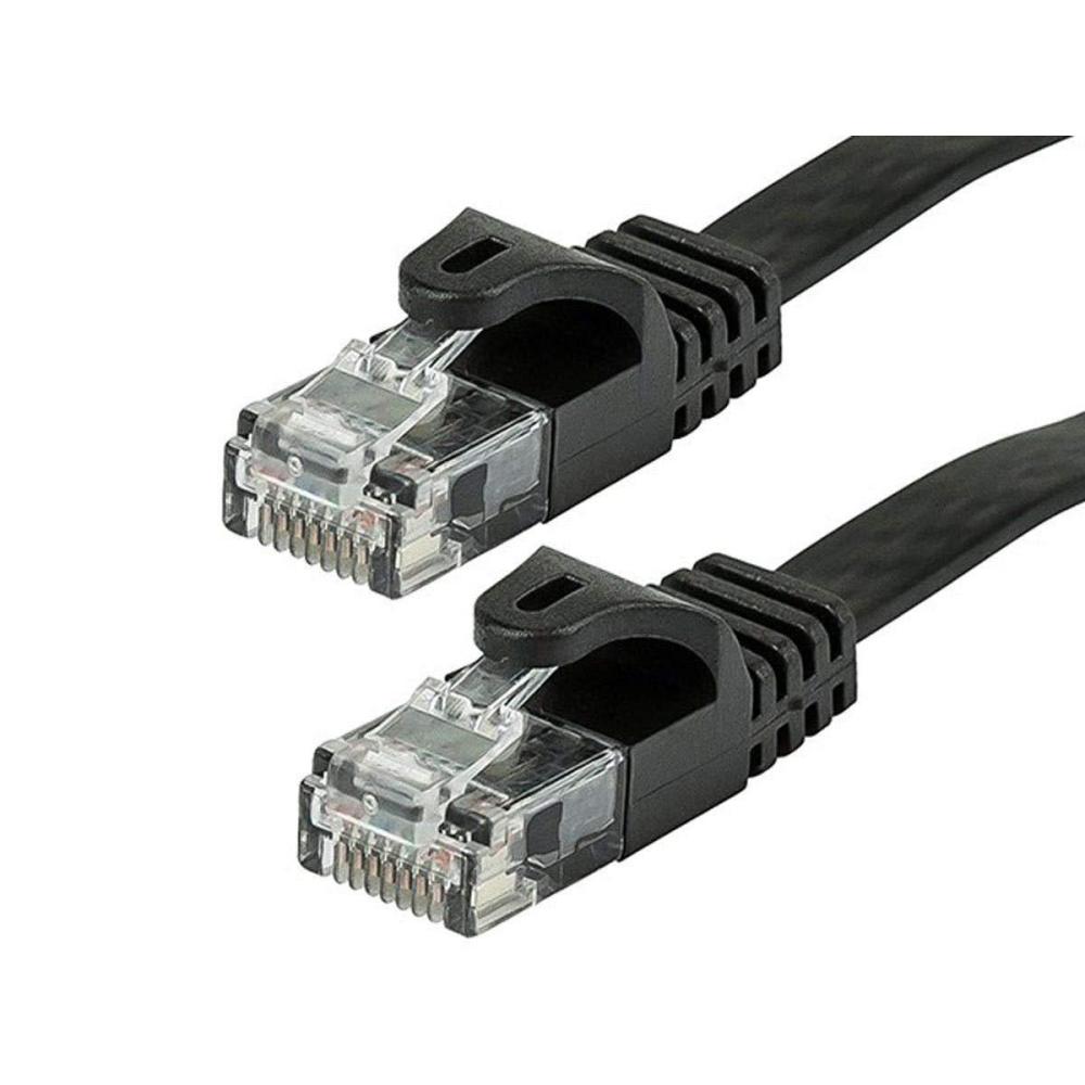 image:imageMonoprice Flexboot Cat6 Ethernet Patch Cable  Snagless RJ45 Flat 550MHz UTP Pure Bare Copper Wire 30AWG 10 ft WhiteBlack
