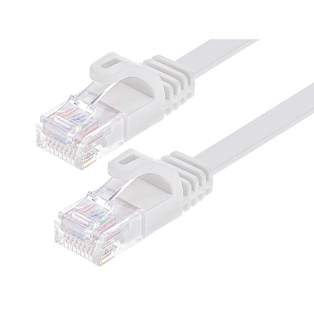 image:imageMonoprice Flexboot Cat6 Ethernet Patch Cable Snagless RJ45 Flat 550MHz UTP Pure Bare Copper Wire 30AWG 10 ft WhiteWhite