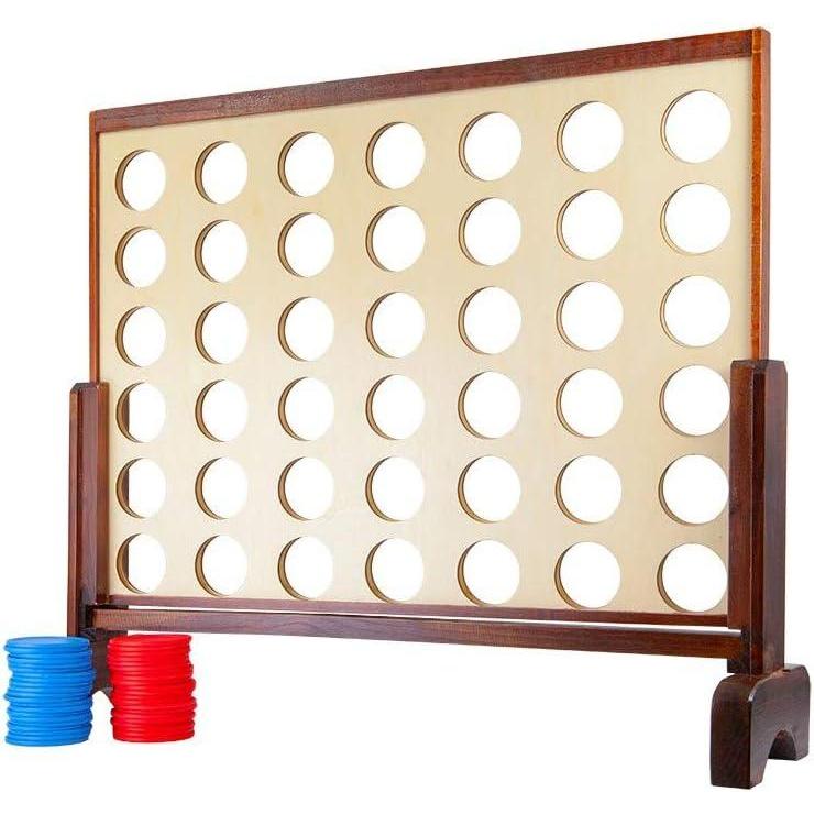 image:imageMonoprice Giant FourinaRow  for Tailgating Bbqs Camping Outdoor Events and Much More  Pure Outdoor Collection Wood 34 x 26 x 425 inches