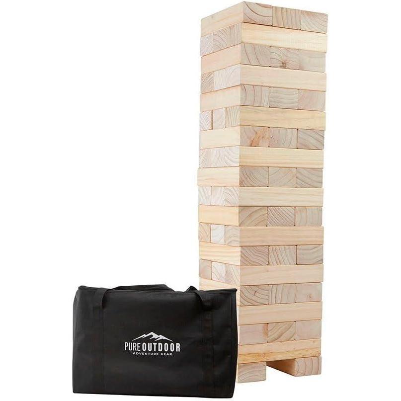 image:imageMonoprice Giant Tumbling Tower Set 56 Pinewood Pieces Stack from 2ft to Over 5ft Family Game for Tailgating BBQs Camping Outdoor Events and Much More  Pure Outdoor Collection