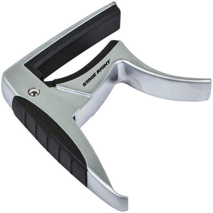 image:imageMonoprice Guitar Capo Silver With Aluminum Body amp Rubber Accents TriggerStyle Standard Length Hight Quality amp Light Weight Stage Right Series