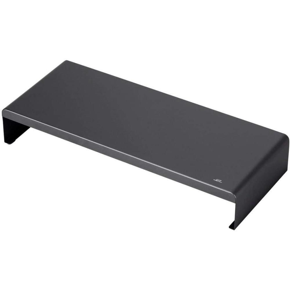 image:imageMonoprice Medium Multimedia Desktop Stand Black Glass 276 x 122 x 3 Stand amp Riser Laptop Stand Desktop TV Stand Dual Monitors w Height Adjustable Legs Workstream Collection 116360 256 x 110Black Metal