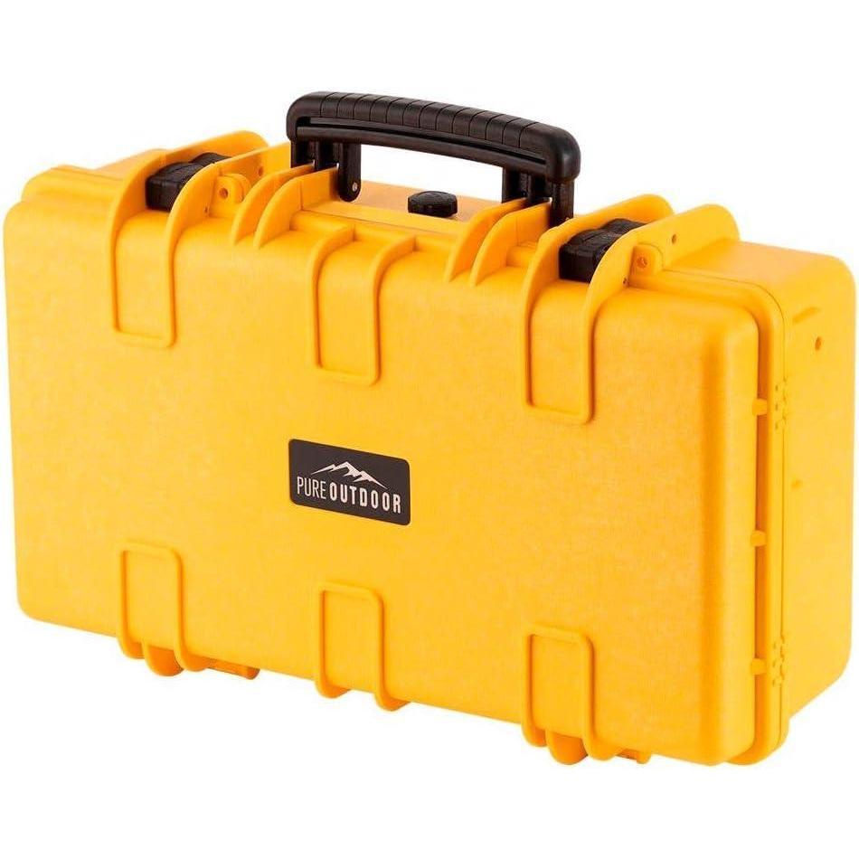image:imageMonoprice Weatherproof Hard Case 33 x 22 x 13 Inches With Wheels and Customizable Foam Shockproof IP67 Ultraviolet And Impact Resistant Material Black Pure Outdoor Collectionyellow