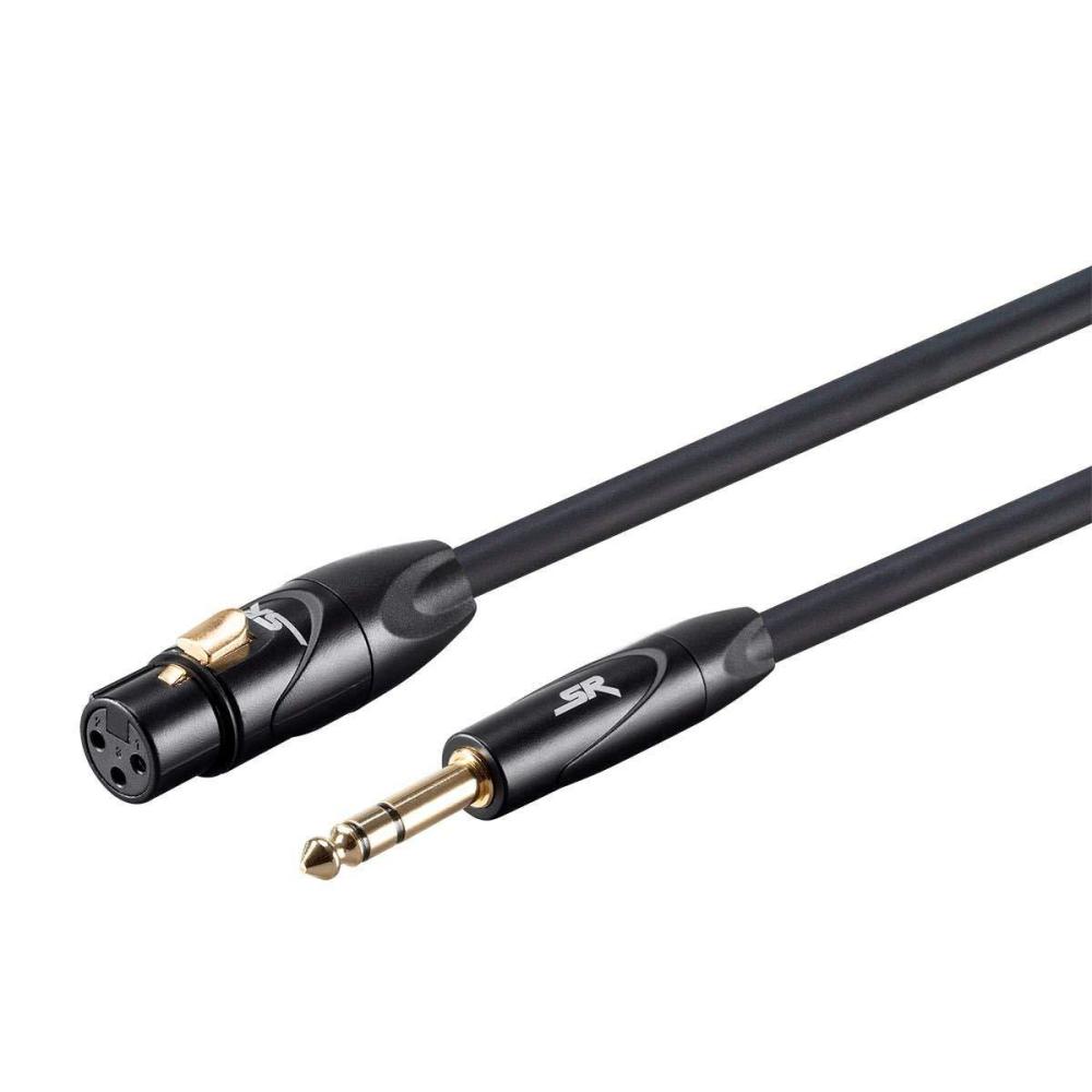 image:imageMonoprice XLR Female to 14Inch TRS Male Cable  15 Feet  Black 16AWG Gold Plated  Stage Right Series6ft