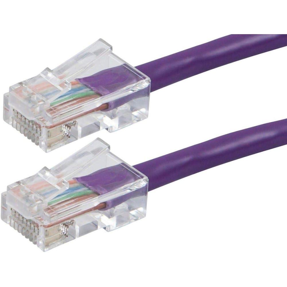image:imageMonoprice ZerobootCat6 Ethernet Patch Cable Network Internet Cord RJ45 Stranded 550Mhz UTP Pure Bare Copper Wire 24AWG 25ft BlackPurple