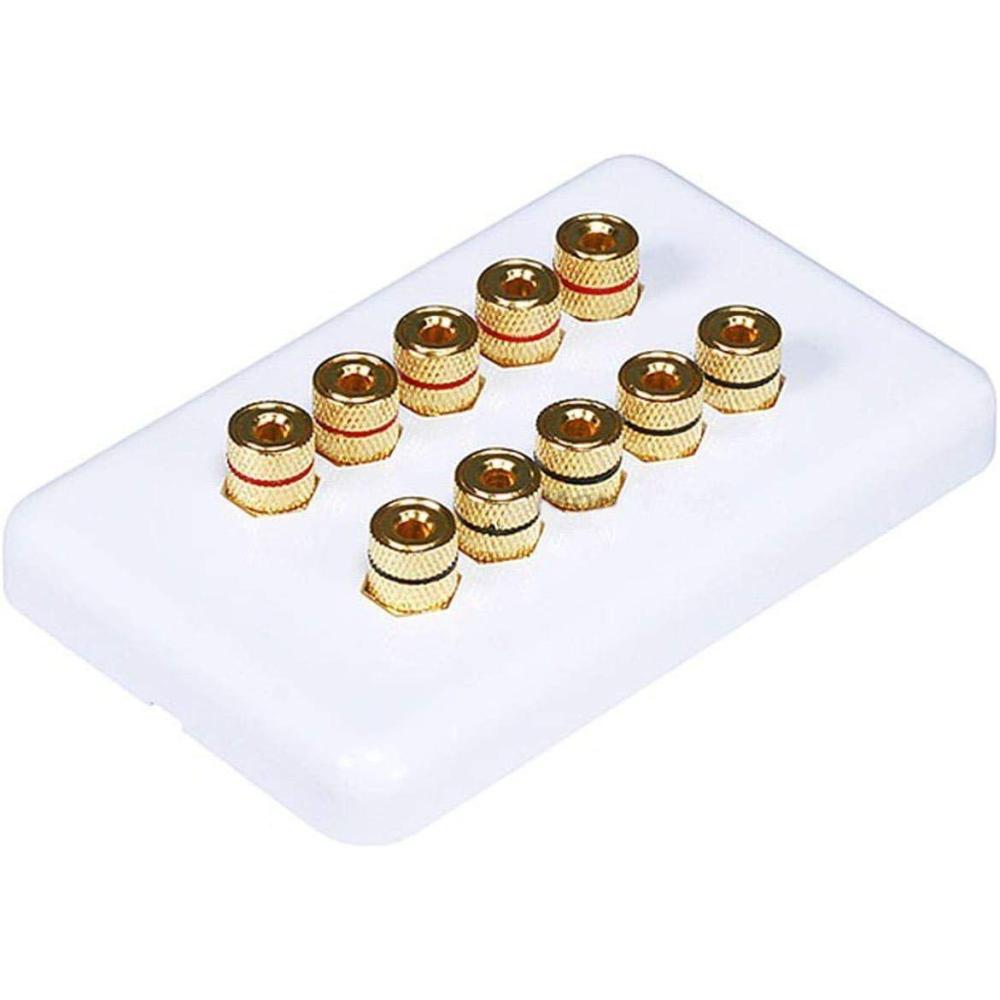 image:imageMoonrise Monoprice 103326 Banana Binding Post TwoPiece Inset Coupler Wall Plate for 4 Speakers White5 Speaker