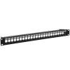 image:imageMonoprice 24Port Blank Keystone Shielded Network Patch Panel 1U UL Listed with Wire Support Bar TAA T568AB
