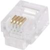 image:imageMonoprice 6P4C RJ11 Modular Plugs for Round Solid Cable  Crimp On 1U 3 Prongs 4 Conductor Clear 50Pack