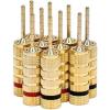 image:imageMonoprice 9438 Gold Plated Speaker Pin Plugs  5 Pairs  Pin Screw Type For Speaker Wire Home Theater Wall Plates And More