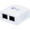 image:imageMonoprice Cat6 RJ45 Surface Mount Box  UL Listed 2Port Dual IDC 110D or Krone Type 50u TAA No Logo White