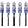 image:imageMonoprice Cat6A Ethernet Patch Cable  Snagless RJ45 550Mhz 10G UTP Pure Bare Copper Wire 30AWG 5Pack 5 Feet Black  SlimRun Series