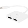 image:imageMonoprice USBC to Dual 4K DisplayPort Adapter Dual 4K60Hz HDR Supports MST SST and Mirror Modes Portable Compatible with Thunderbolt 3 Devices with Windows and MacOSWhite