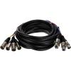 image:imageMonoprice XLR Male to XLR Female Snake Cable  10 Feet BlackSilver 4Channel Metal Connector Housings Plastic and Rubber Cable Boots20 Feet