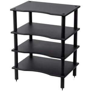 Monolith Heavy Duty 4 Tier Audio Stand XL – 1″ Shelf Thickness, Open Air Design, Sturdy Construction, Maple(Black)