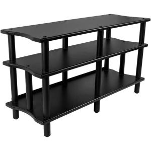 Monolith Heavy Duty Double-Wide XL 3-Tier AV Stand – 300 Lbs Weight Capacity Per Shelf, Organize and Display Your AV Components, Home Theater or Entertainment System, 60 Inches Wide, Espresso(Black)