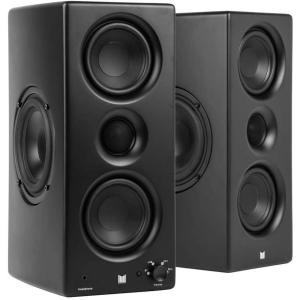 Monolith Powered Desktop Speakers – 100-Watt with Optical and USB Inputs, Subwoofer Output, Bluetooth aptX HD, Remote Control Included, for PCs and Laptops, Black, MTM-100