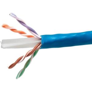 Monoprice 1000′ 23AWG Cat6a 650MHz UTP Solid, Riser-Rated (CMR) Bulk Pure Bare Copper Ethernet Cable, Black – (118600)(Blue)