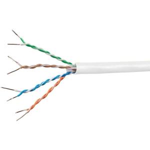 Monoprice 1000′ 23AWG Cat6a 650MHz UTP Solid, Riser-Rated (CMR) Bulk Pure Bare Copper Ethernet Cable, Black – (118600)(White)