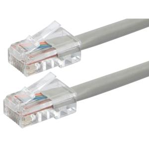 Monoprice 114285 ZerobootCat5e Ethernet Patch Cable – Network Internet Cord – RJ45, Stranded, 350Mhz, UTP, Pure Bare Copper Wire, 24AWG, 1ft, Yellow(Gray)