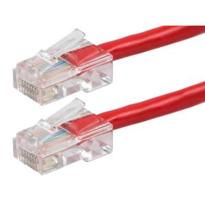 Monoprice 114285 ZerobootCat5e Ethernet Patch Cable – Network Internet Cord – RJ45, Stranded, 350Mhz, UTP, Pure Bare Copper Wire, 24AWG, 1ft, Yellow(Red)