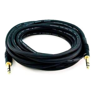 Monoprice 1/4-Inch TRS Male to Male Cable – 6 Feet – Black, 16AWG, Gold Plated – Premier Series(25ft)