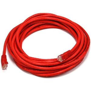 Monoprice Cat5e Ethernet Patch Cable – 0.5 Feet – Orange | Network Internet Cord – RJ45, Stranded, 350Mhz, UTP, Pure Bare Copper Wire, 24AWG(Red)