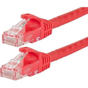 Monoprice Cat5e Ethernet Patch Cable – 3 feet – Gray | Snagless RJ45, Stranded, 350Mhz, UTP, Pure Bare Copper Wire, 24AWG – Flexboot Series(Red)