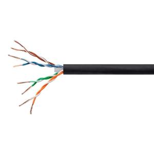 Monoprice Cat6 Ethernet Bulk Cable – Stranded, 550Mhz, UTP, 24AWG, 1000 Feet, Black(Black)