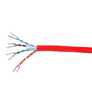 Monoprice Cat6 Plenum Bulk Cable – UL, Solid, 550MHz, UTP, CMP, 10G, 23AWG, 500 Feet, White(Red)