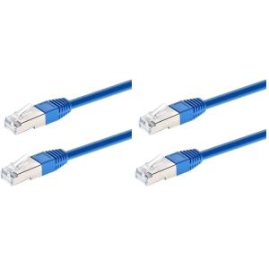 Monoprice Cat6A 1ft Blue Patch Cable Double Shielded (S/FTP) 26AWG 10G Pure Bare Copper Molded RJ45 Entegrade Series Ethernet Cable(3 Feet (Pack of 2))