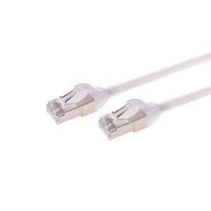 Monoprice Cat6A 3ft White Component Level Patch Cable Double Shielded (S/FTP) 30AWG 10G CM Pure Bare Copper Snagless RJ45 SlimRun Series Ethernet Cable(White)