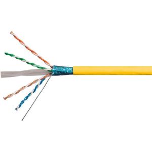 Monoprice Cat6A Ethernet Bulk Cable – Network Internet Cord – Solid, 550Mhz, FTP, CMR, Riser Rated, Pure Bare Copper Wire, 10G, 23AWG, No Logo, 1000ft, White(Yellow)
