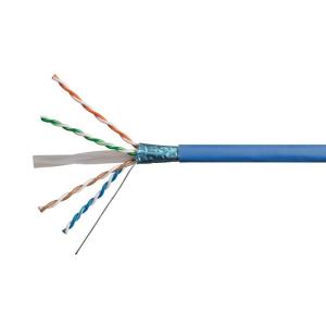 Monoprice Cat6A Ethernet Bulk Cable – Solid, 550Mhz, F/UTP, CMR, Riser Rated, Pure Bare Copper Wire, 10G, 23AWG, No Logo (UL) (TAA) 500 Feet, Black(Blue)