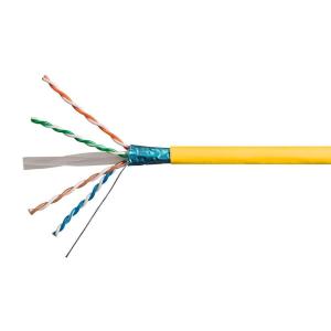Monoprice Cat6A Ethernet Bulk Cable – Solid, 550Mhz, F/UTP, CMR, Riser Rated, Pure Bare Copper Wire, 10G, 23AWG, No Logo (UL) (TAA) 500 Feet, Black(Yellow)