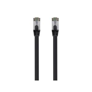 Monoprice Cat8 S/FTP Ethernet Network Cable – 2GHz, 40Gbps, PVC, 26AWG, 25 Feet, Blue – Entegrade Series, Black(1 Count (Pack of 1))