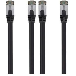 Monoprice Cat8 S/FTP Ethernet Network Cable – 2GHz, 40Gbps, PVC, 26AWG, 25 Feet, Blue – Entegrade Series, Black(1 Count (Pack of 2))
