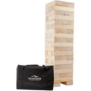 Monoprice Giant Tumbling Tower Set, 56 Pinewood Pieces, Stack from 2ft to Over 5ft, Family Game for Tailgating, BBQs, Camping, Outdoor Events, and Much More – Pure Outdoor Collection