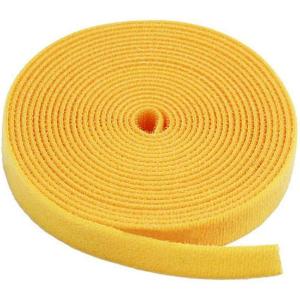 Monoprice Hook and Loop Fastening Tape – 5 Yards Per Roll, 0.75in, White(Yellow)