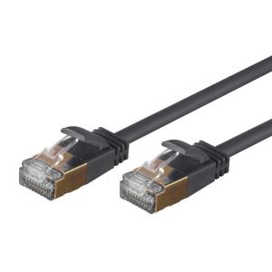 Monoprice SlimRun Cat6A Ethernet Patch Cable – Network Internet Cord – RJ45, Stranded, STP, Pure Bare Copper Wire, 36AWG, 3ft, Black(Black)