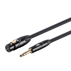Monoprice XLR Female to 1/4-Inch TRS Male Cable – 1.5 Feet – Black, 16AWG, Gold Plated – Stage Right Series(6ft)