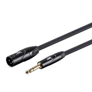 Monoprice XLR Male to 1/4Inch TRS Male Cable – 6 Feet | 16AWG, Gold Plated – Stage Right Series Black(15ft)