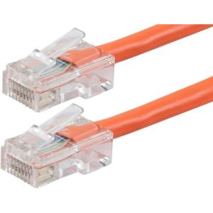 Monoprice ZerobootCat6 Ethernet Patch Cable – Network Internet Cord – RJ45, Stranded, 550Mhz, UTP, Pure Bare Copper Wire, 24AWG, 25ft, Black(Orange)