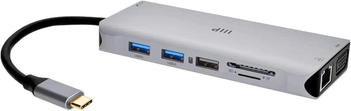 image:imageMonoprice 12in1 DualHDMI VGA MST Triple Monitor Docking Station Dual 4K HDMI VGA 5Gbps USBA Gigabit Ethernet SDMicroSD Readers 100W PD 35mm Dual AudioMicrophone Jack