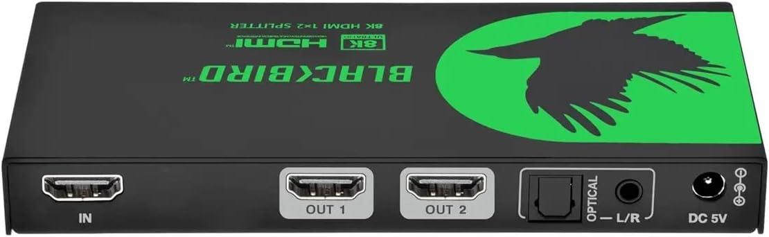 image:imageMonoprice 1x2 HDMI Splitter with Audio Extraction 8K60Hz 4K120Hz 40Gbps HDMI 21 HDCP 23 HDR10 and Dolby Vision for HDTV Xbox PS543 Fire TV Roku PC Projector Blackbird Series