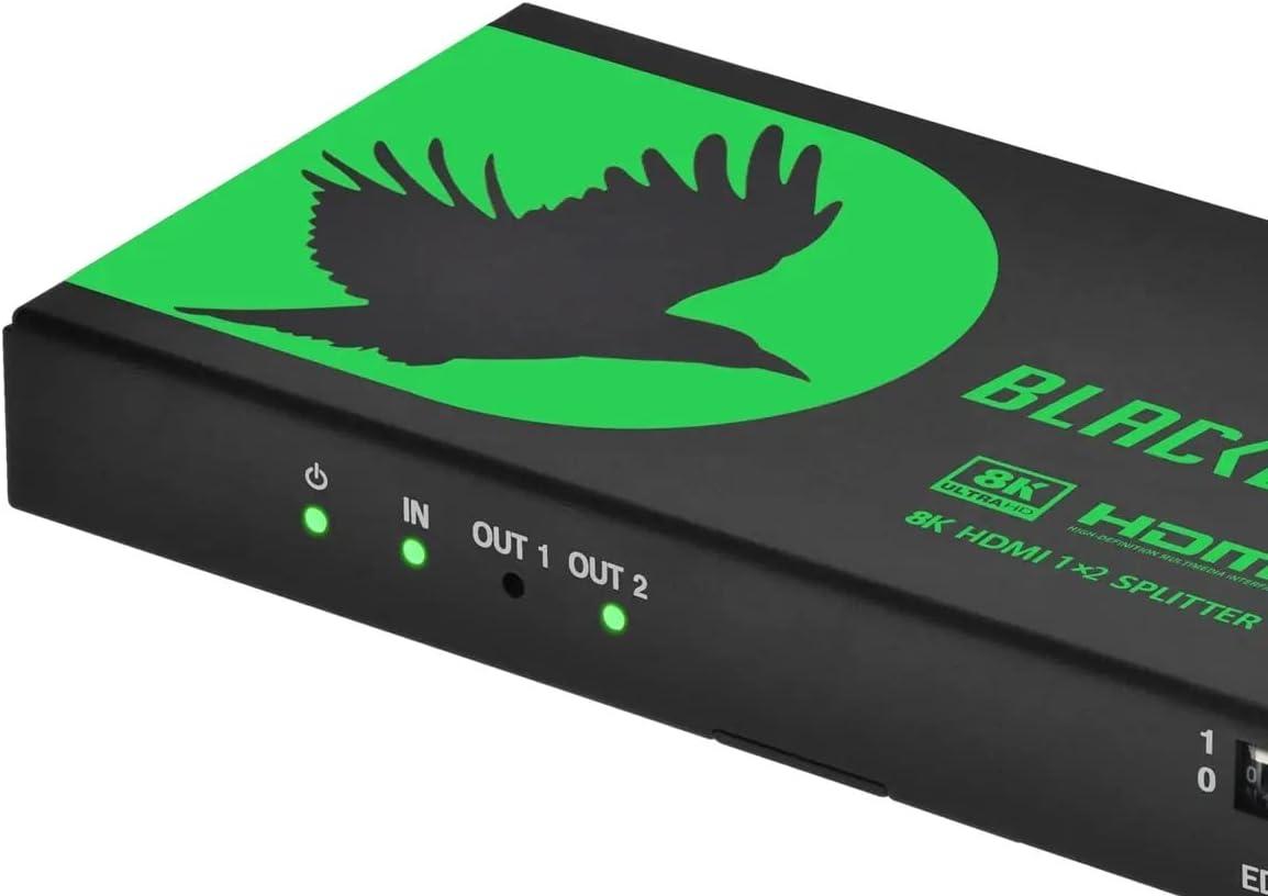 image:imageMonoprice 1x2 HDMI Splitter with Audio Extraction 8K60Hz 4K120Hz 40Gbps HDMI 21 HDCP 23 HDR10 and Dolby Vision for HDTV Xbox PS543 Fire TV Roku PC Projector Blackbird Series